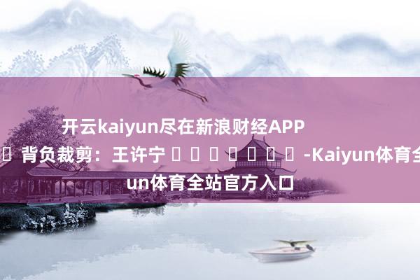 开云kaiyun尽在新浪财经APP            						背负裁剪：王许宁 							-Kaiyun体育全站官方入口