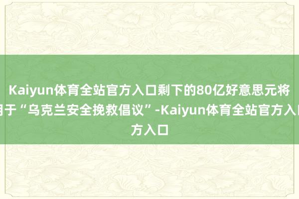 Kaiyun体育全站官方入口剩下的80亿好意思元将用于“乌克兰安全挽救倡议”-Kaiyun体育全站官方入口