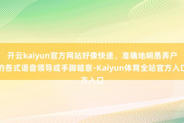开云kaiyun官方网站好像快速、准确地响愚弄户的各式语音领导或手脚暗意-Kaiyun体育全站官方入口