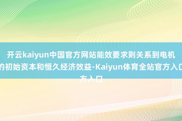开云kaiyun中国官方网站能效要求则关系到电机的初始资本和恒久经济效益-Kaiyun体育全站官方入口