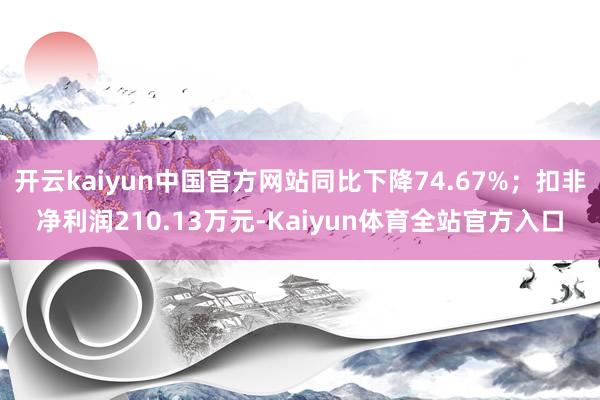 开云kaiyun中国官方网站同比下降74.67%；扣非净利润210.13万元-Kaiyun体育全站官方入口